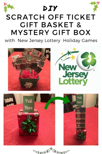 DIY Scratch Off Ticket Gift Basket & Mystery Gift Box with New Jersey Lottery Holiday Games