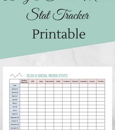 Blog and Social Media Stats Tracker Printable