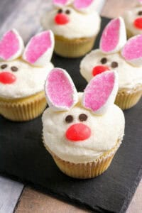 Easter cupcakes with bunny ears.