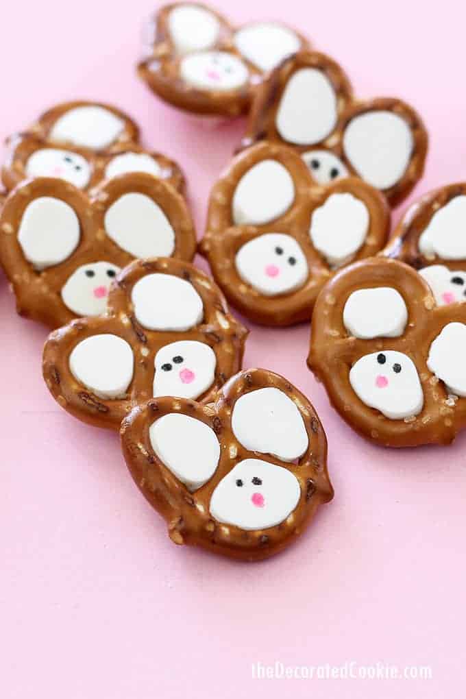 30 Easy Easter Desserts Adorable Easter Dessert Recipes For Kids   Easy Bunny Pretzels 