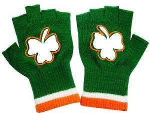 St. Patrick's Day Fingerless Shamrock Gloves