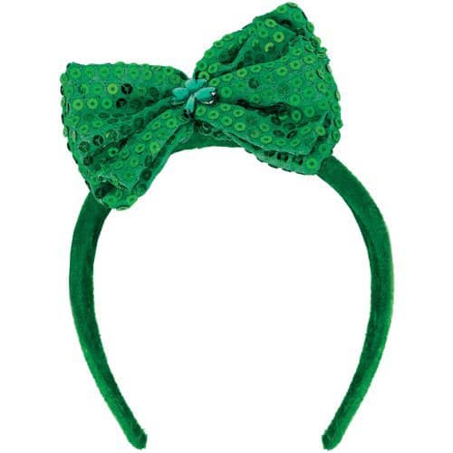 St. Patricks Day Sequin Bow Headband 