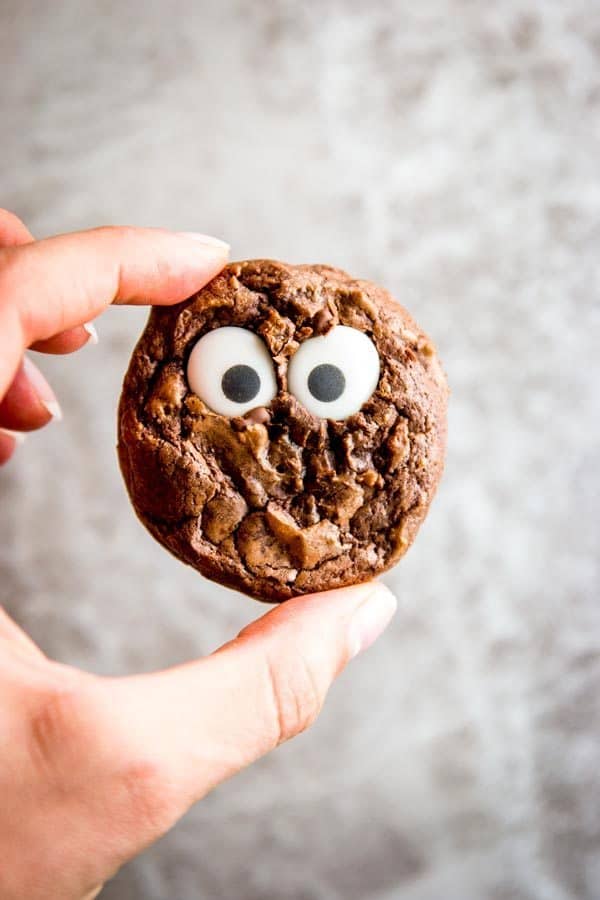 Monster eye chocolate cookies