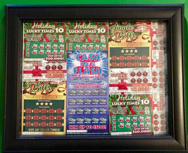 Lottery Ticket Collage in Frame.