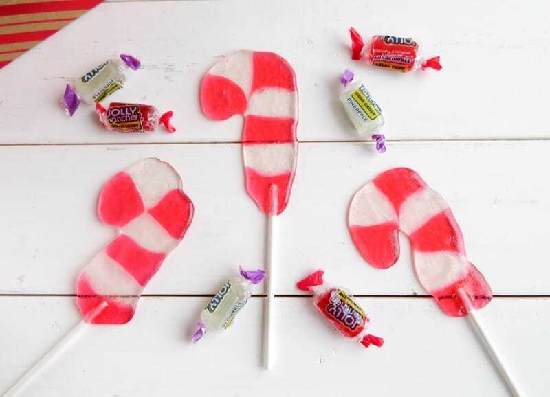 Easy Candy Cane Suckers