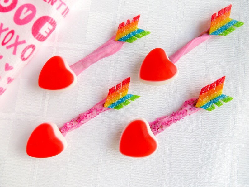Candy arrow Valentine's Day treats.
