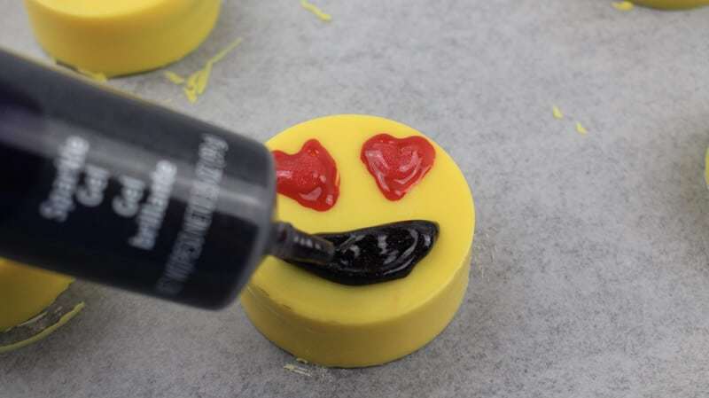 Mouth being added with black gel.
