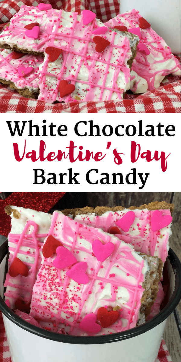 White Chocolate Valentine's Day Bark Candy.