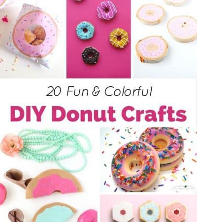 20 Fun and colorful DIY Donut Crafts Pin collage.