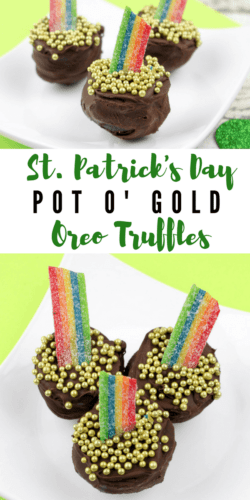St. Patrick's Day Pot O' Gold Oreo Truffles.