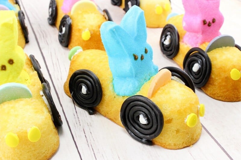 Edible Easter Peeps Cars made with twinkies.