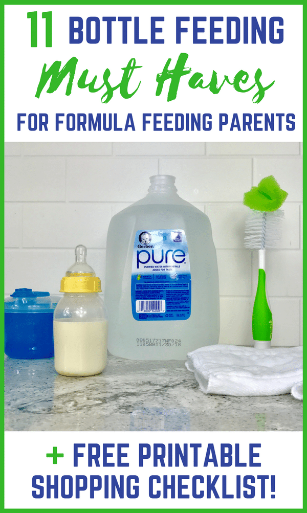 Find out which 11 items are absolute bottle feeding must haves that every formula feeding parent needs. Plus, get a free shopping checklist printable! #GerberPureWater