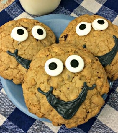 Imagine a cookie that is a combination of all your favorite cookies. Meet the chocolate chip monster cookie! Add a cute monster face and ta-da! Happiness in a cookie!