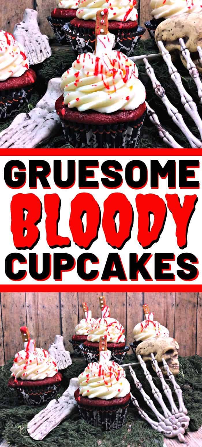 Red Velvet Bloody Cupcakes (Easy Halloween Recipe)