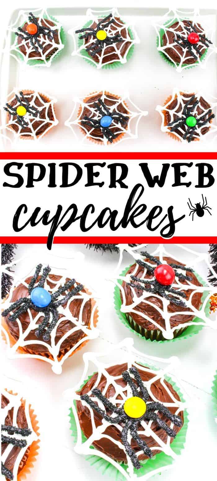 Spider Web Cupcakes.