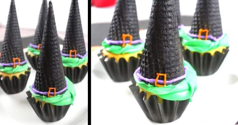 Witch Hat Cupcakes - Easy Halloween Cupcake Idea