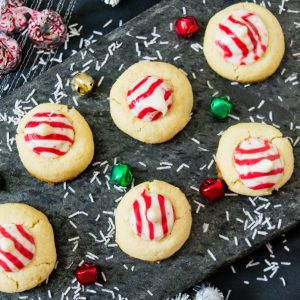 Not only do these Candy Cane Hershey Kiss Cookies look festive, but these holiday cookies have a festive peppermint flavor as well.
