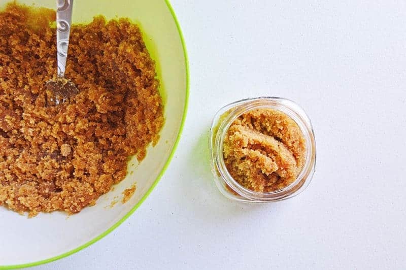 This DIY brown sugar scrub is easy to make with just 3 all natural ingredients: brown sugar, olive oil, and honey. It makes a great DIY gift idea as well.