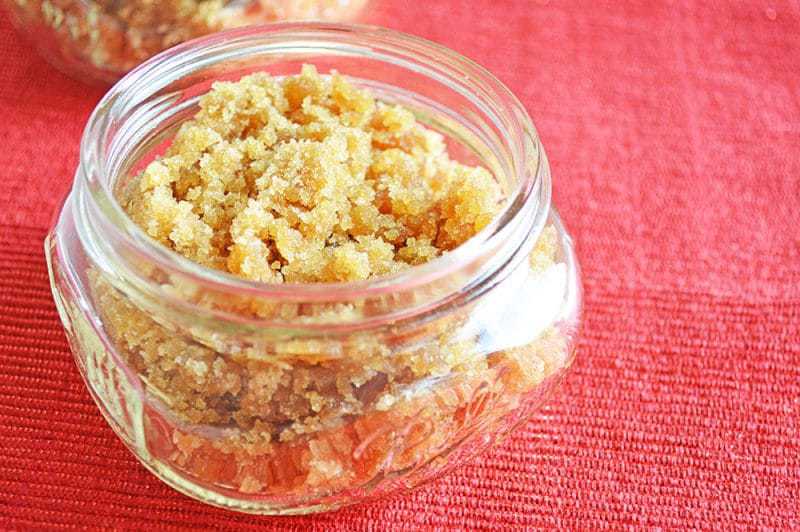 This DIY brown sugar scrub is easy to make with just 3 all natural ingredients: brown sugar, olive oil, and honey. It makes a great DIY gift idea as well.