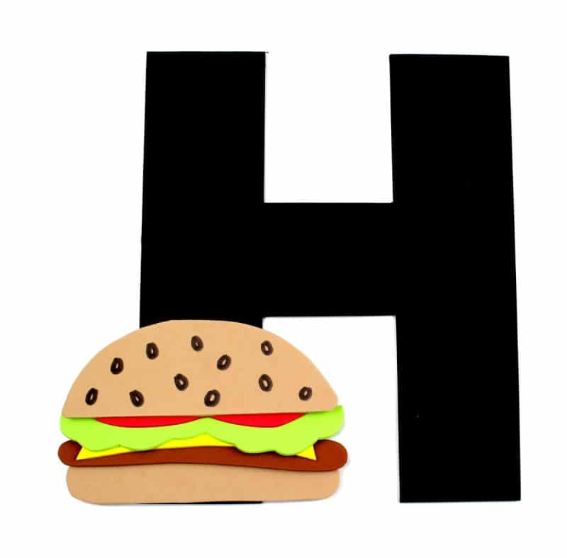 This letter H is for hamburger craft with printable template is part of our letter of the week craft series, designed to foster letter recognition in toddlers and preschoolers. 