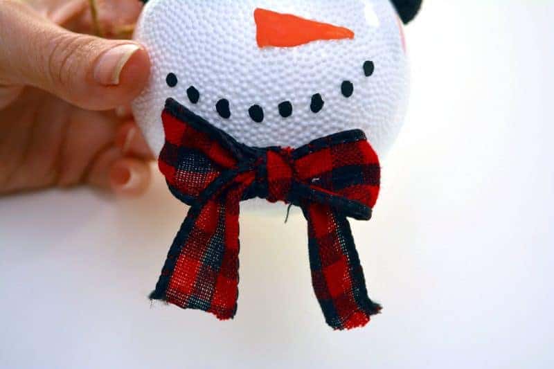 Snowman Christmas Ornament Using Clear Plastic Ball Fillable Ornaments