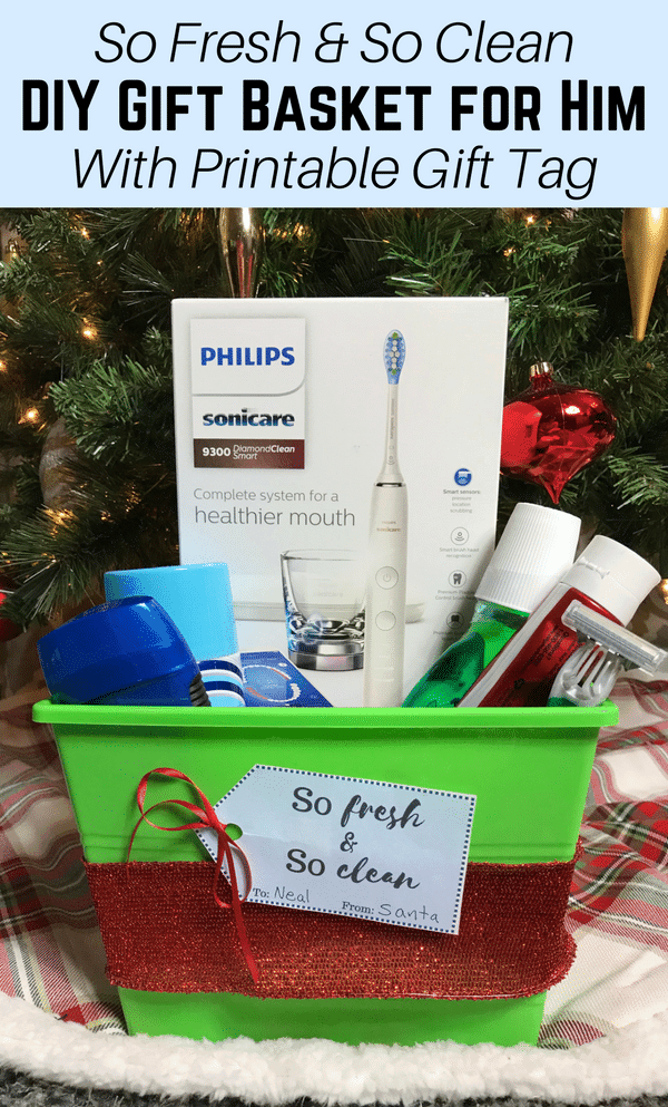 Looking for a gift idea for the men in your life? This “So Fresh and So Clean” DIY gift basket for him makes the perfect gift for all the men on your holiday shopping list. 