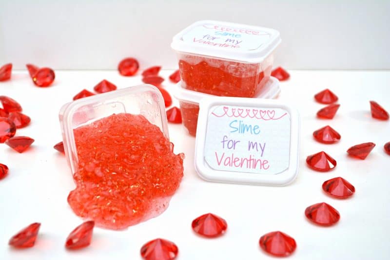 Make fun Valentines for the class with this easy DIY Valentine Slime recipe and these fun Valentine printable gift tags. These are perfect for the kids to give out to their classmates or friends this Valentine's Day!