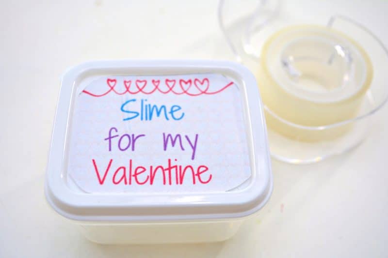 Make fun Valentines for the class with this easy DIY Valentine Slime recipe and these fun Valentine printable gift tags. These are perfect for the kids to give out to their classmates or friends this Valentine's Day!