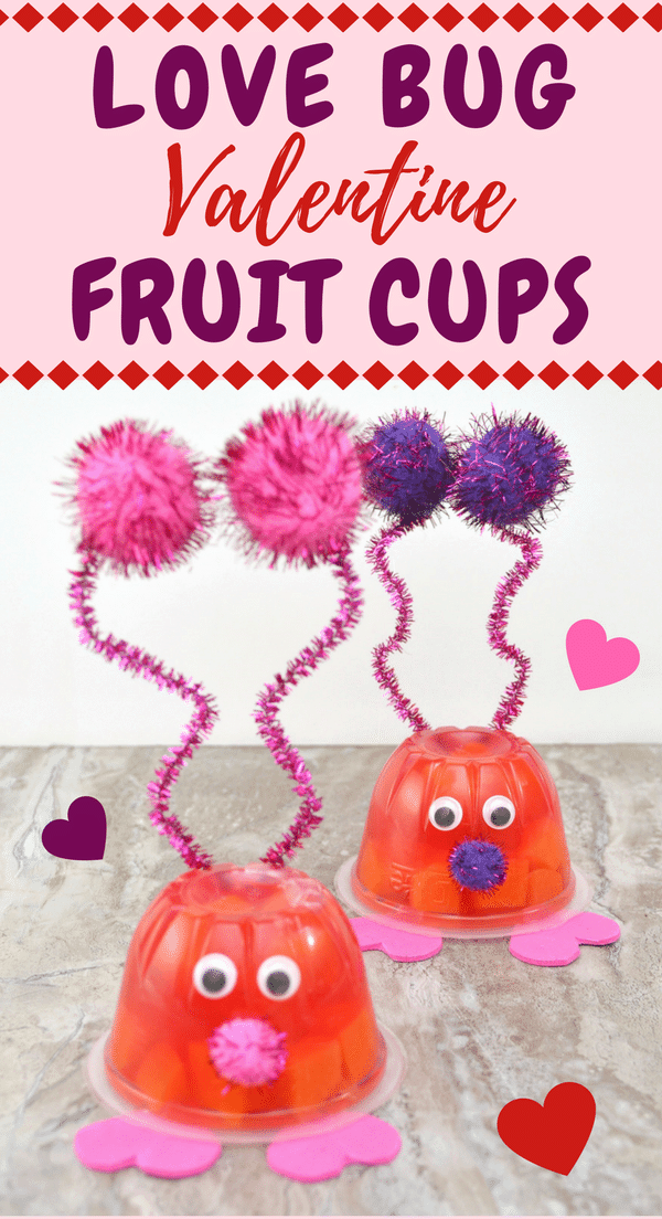 Looking for Valentines Day ideas for kids?! Love Bug Valentine Fruit Cups are the perfect cute little treat to serve at your kids Valentine's Day party! 
