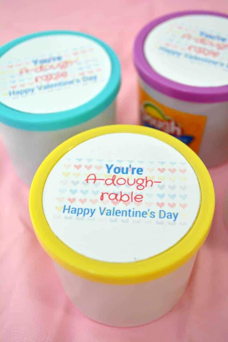 With this "You're A-dough-rable" Play Doh Valentine printable you can turn a plain jar of playdough into a Valentine's Day gift that is perfect for kids to give their classmates or their teachers.