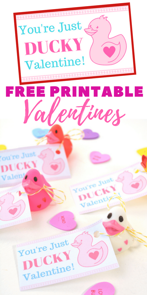 Are you looking for super cute free Valentine printables for your kids to give out this Valentine’s Day? This DIY “You’re Just Ducky” kids valentine is so stinking cute and is very inexpensive to make for the entire class. Plus, these homemade Valentines are something that will  put store-bought valentines to shame!