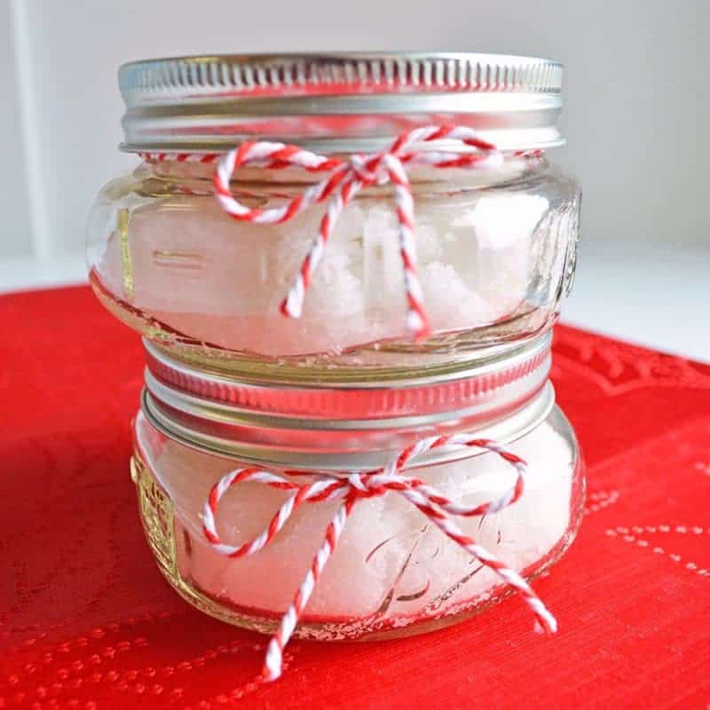 DIY peppermint sugar scrub