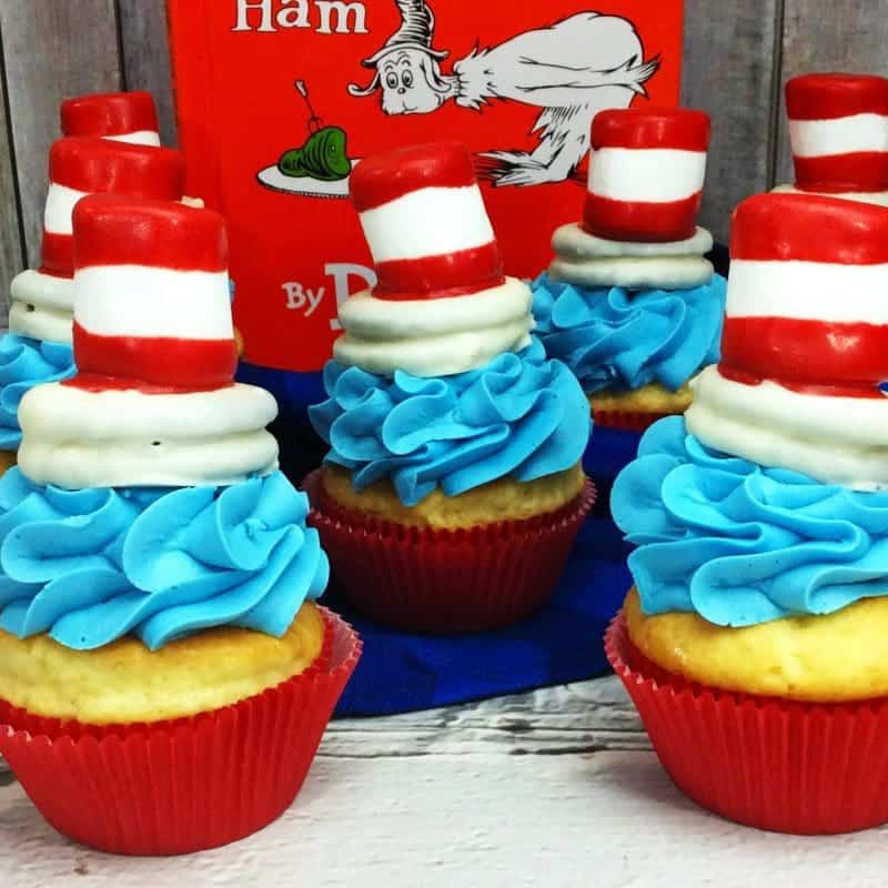 dr seuss hat cupcake toppers