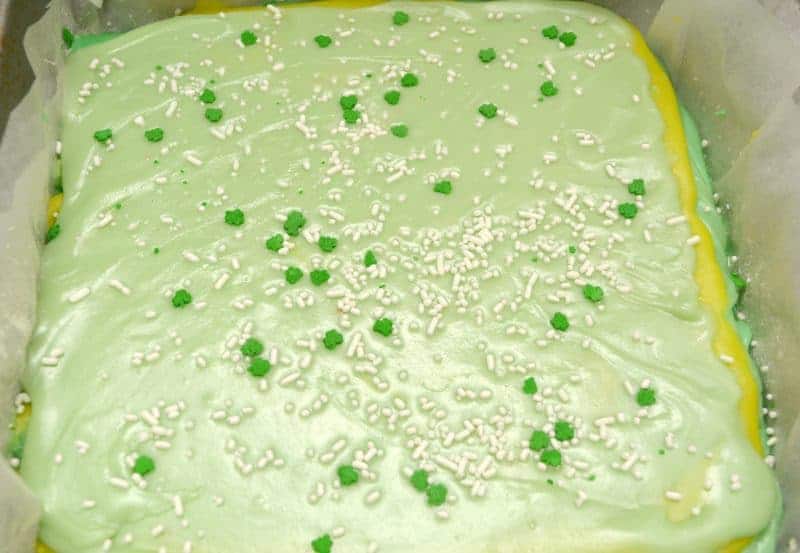 Sweet and creamy homemade fudge with green food coloring is the perfect St. Patrick's Day treat. Made with marshmallow fluff, sugar, butter, and white chocolate, this St. Patrick's Day green fudge recipe is sure to be a hit.