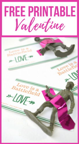 "Love is a Battlefield" Free Printable Valentine For Kids