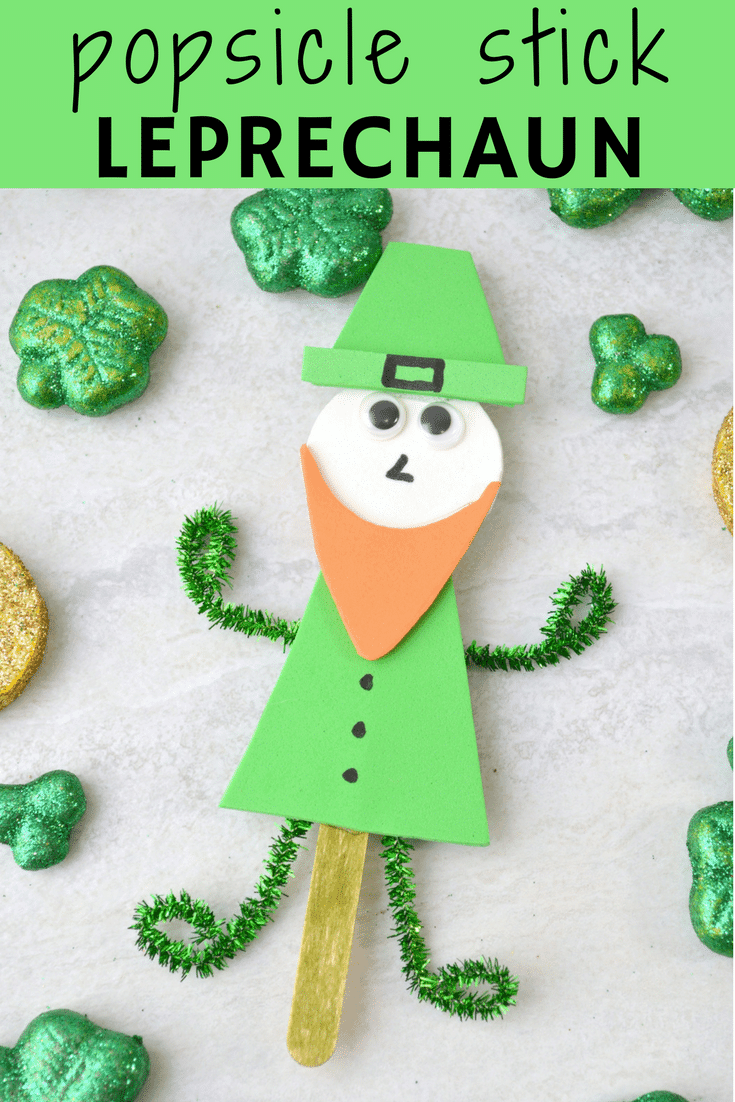 Whether you need something for your own kids or you’re a teacher looking for a quick and easy classroom St. Patrick's Day craft idea, this popsicle stick leprechaun craft is an excellent choice. Not only is this leprechaun puppet on a stick craft easy to make, but the supplies are really affordable as well.