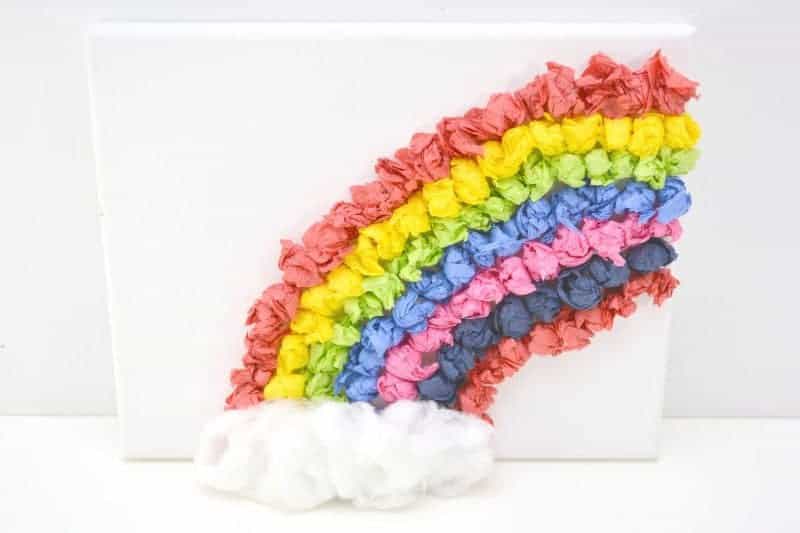 Rainbow Canvas Tissue Paper Craft for Kids