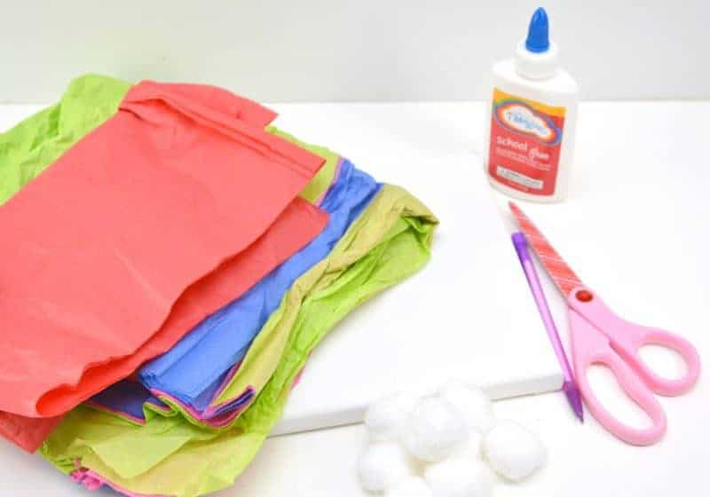 Rainbow Canvas Tissue Paper Craft for Kids