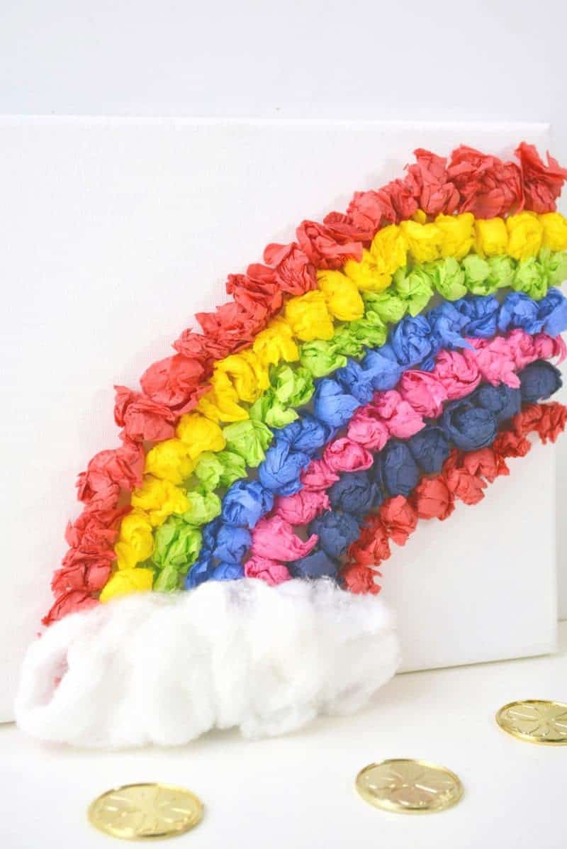 Rainbow Tissue Paper Craft easy and great for kids.