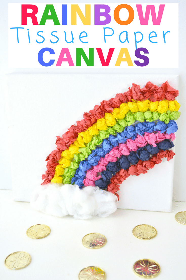 Rainbow Canvas Tissue Paper Craft for Kids