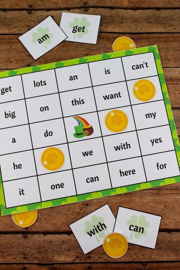 St. Patrick's Day Bingo with Sight Words Free Printable