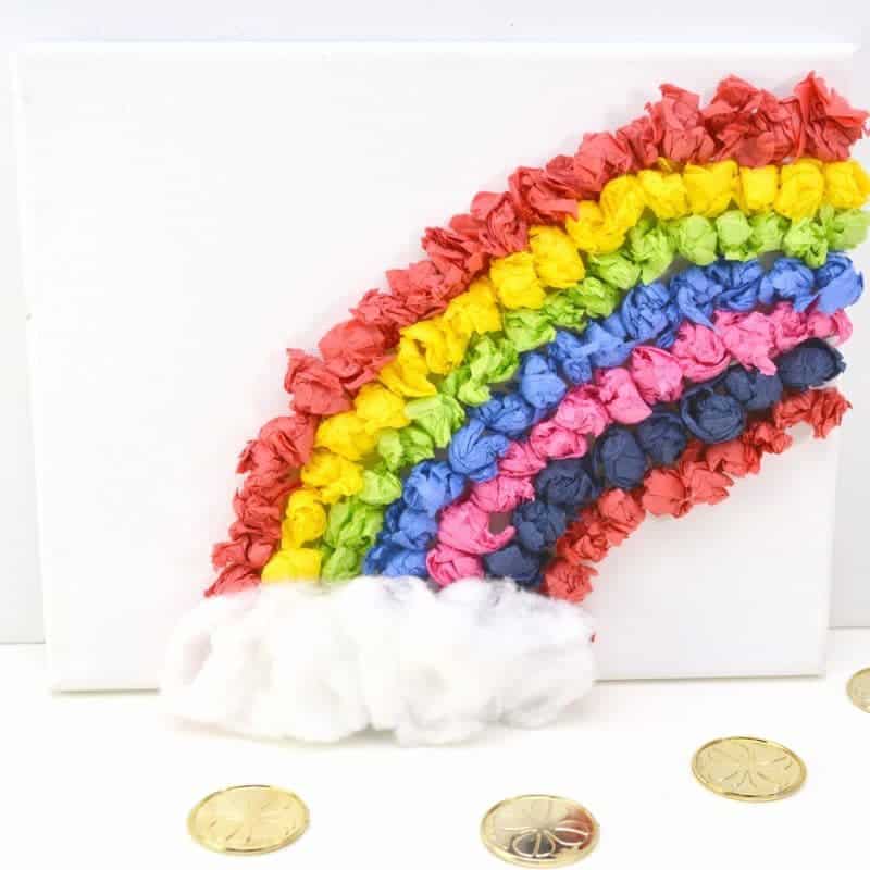 Do your kids love rainbows? This rainbow tissue paper craft is definitely perfect for them. Not only is this rainbow kids craft fun and easy to make, but it’s super affordable as well. Also, it’s the kind of kid's art project that will take a bit of time to make, which makes it an excellent activity for a rainy day.