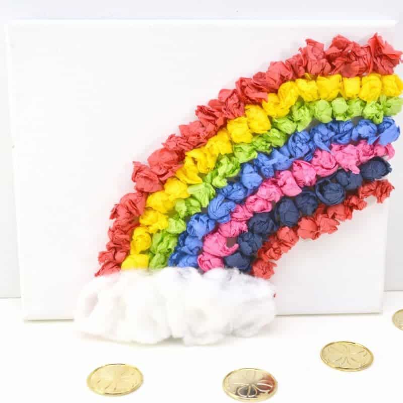 1 Rainbow Tissue Paper Pom Pom, Pastel Rainbow Pom, Tissue Paper