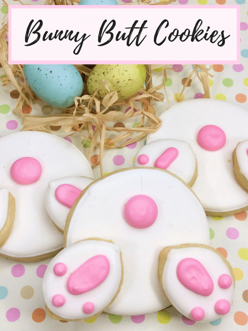 Adorable Easter Bunny butt cookies make a super cute Easter dessert treat for the little ones. Make these fun Easter cookies with this from scratch recipe or buy sugar cookie dough and icing to save some time!