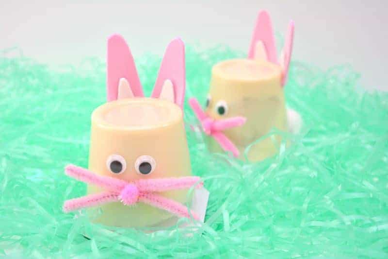 Bunny Pudding Cups - Easy Non-candy Easter Craft & Treat Idea for Kids