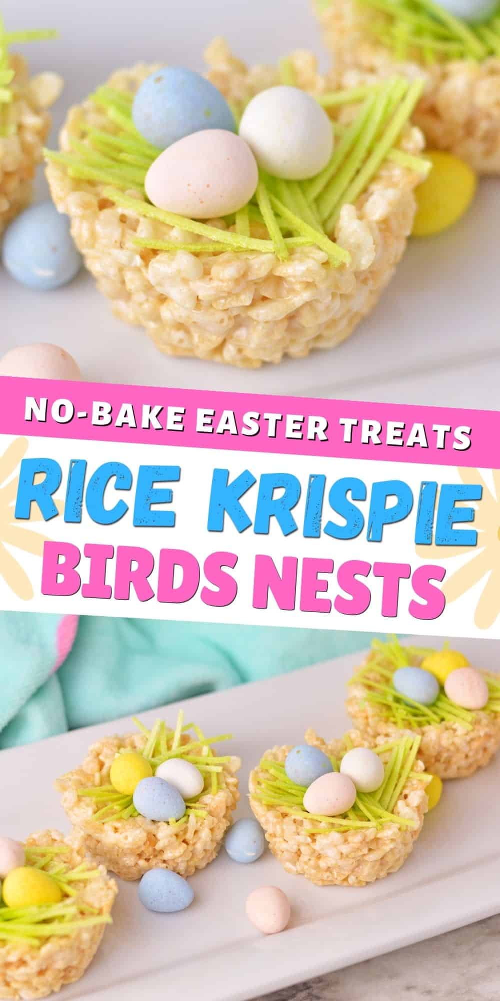 Rice Krispie Birds Nests: No Bake Easter Treats.