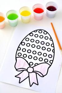 Easter Egg Coloring Page Printable + How to Make Skittles Paints