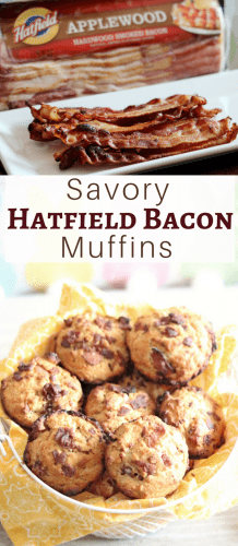 Savory bacon muffins are a hearty and delicious breakfast packed with bits of applewood smoked bacon and a hint of sweet maple flavor.