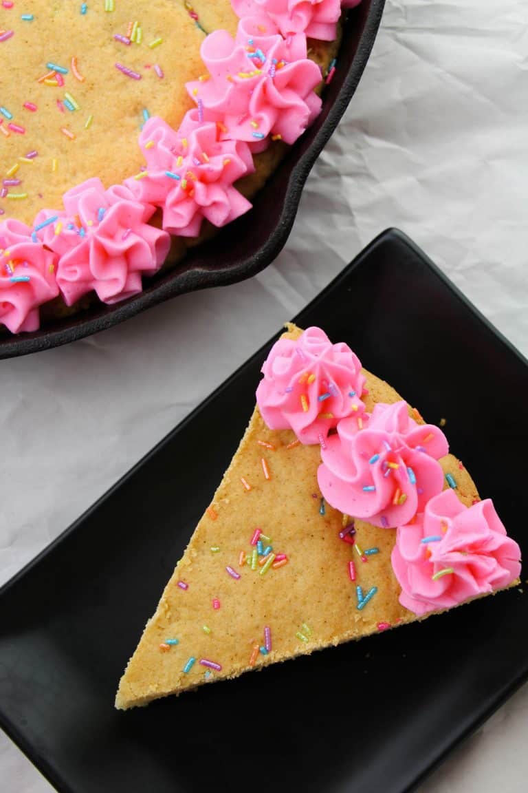 Cast Iron Skillet Cookie with Homemade Pink Frosting Recipe