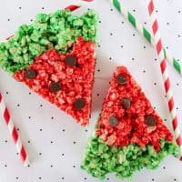 Watermelon Rice Krispies Treats are a fun and easy to make no-bake kids treat perfect for all your summer BBQs and birthday parties.